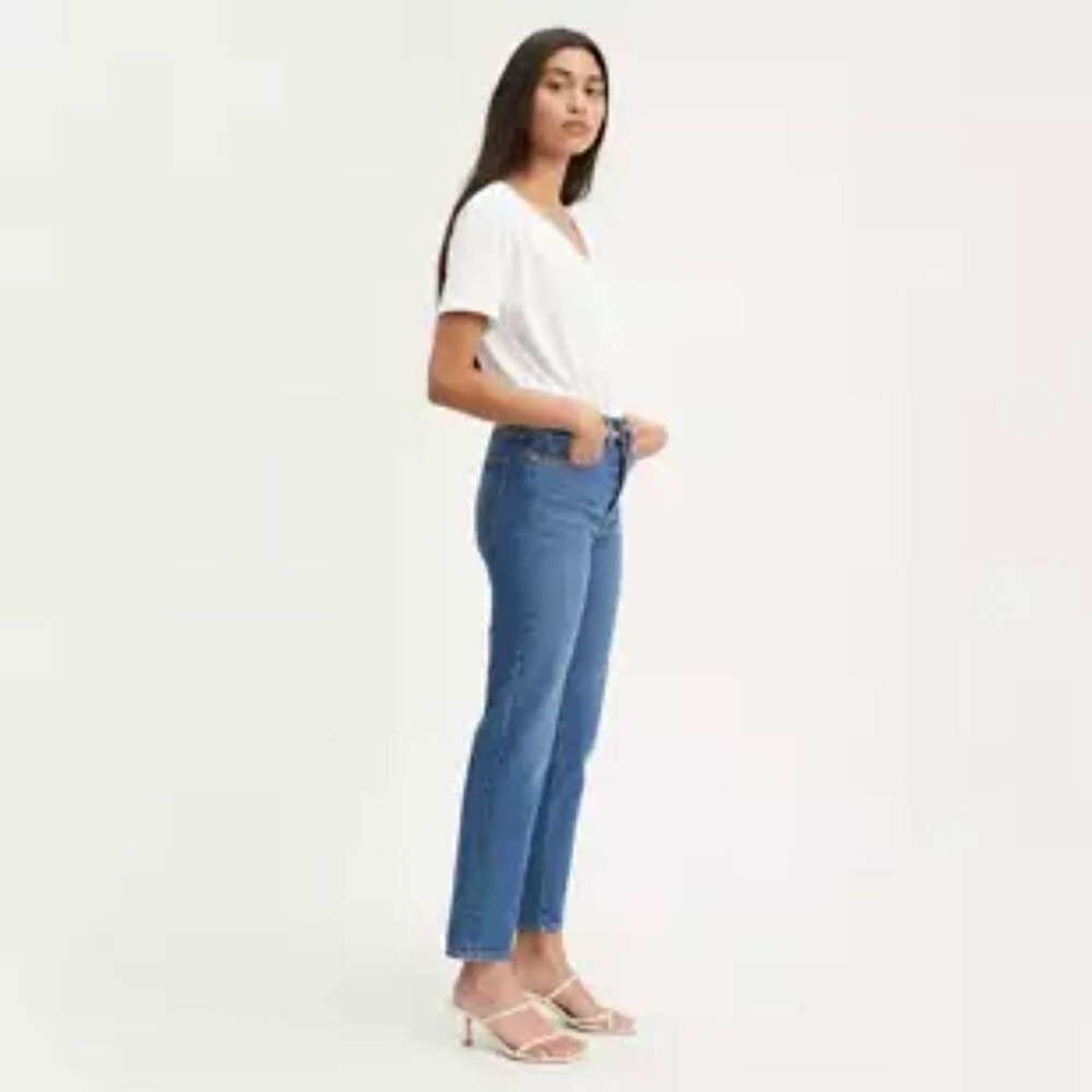 LEVI'S‎ WEDGIE Fit Ankle Cropped Raw Edges Frayed Jeans Size 25